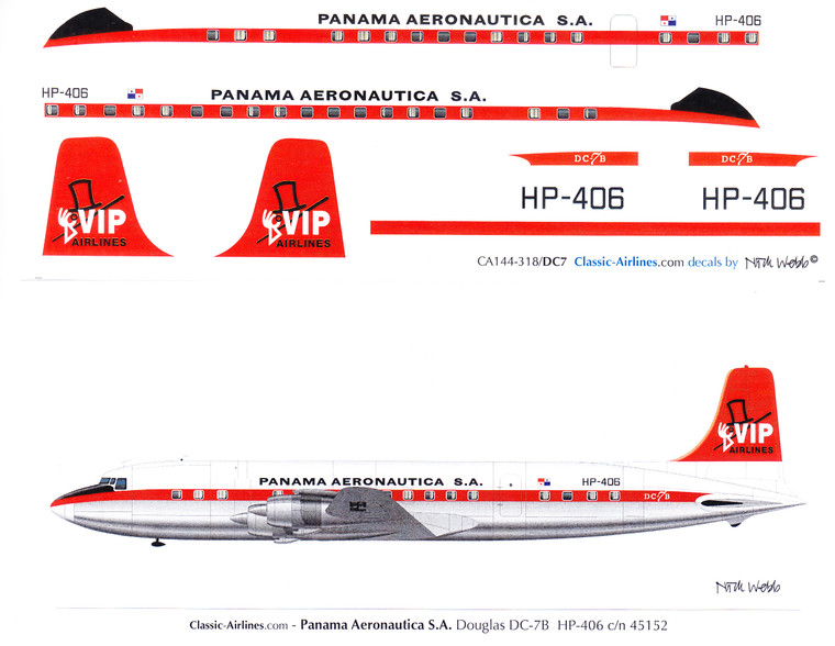 1/144 Scale Decal VIP Panama DC-7