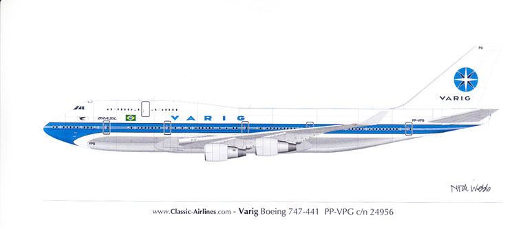 1/144 Scale Decal Varig 747-400