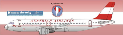 1/144 Scale Decal Austrian Airlines A-320 Retro Livery