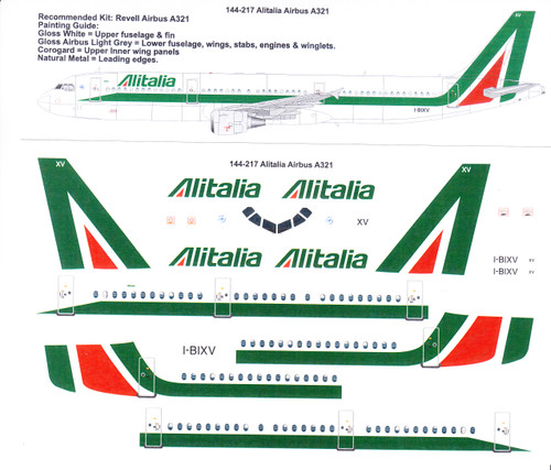 1/144 Scale Decal Alitalia Airbus A321