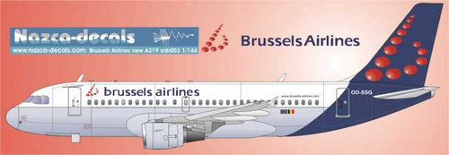 1/144 Scale Decal SN Brussels Airlines A-319