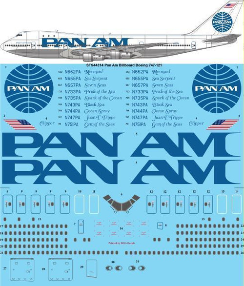Pan Am Billboard decals 26Decals 1/144 Boeing 747-100 