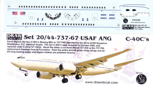 1/144 Scale Decal USAF ANG C-40C
