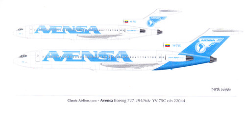 1/400 Scale Decal Avensa 727-200