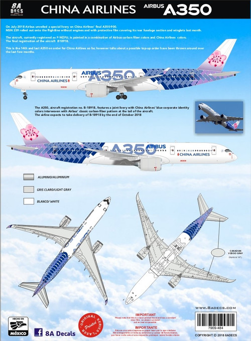 A350-900のシールです Japan Airlines Airbus A350-900 JA01XJ – DRAW Decal