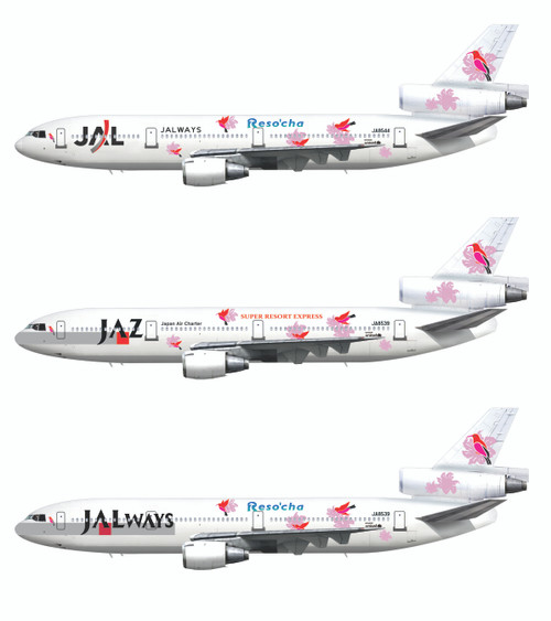 1/144 Scale Decal JAL DC10-40 Resocha