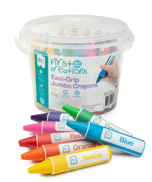 Easi-Grip Jumbo Crayons - Tub of 32