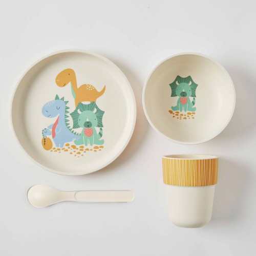 Whimsical Bamboo Dinner Set - 4 pieces - Dinosaurs