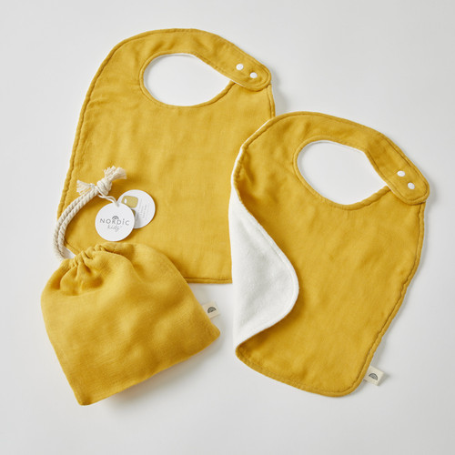 Double Muslin Bib - 2 pieces - Honey