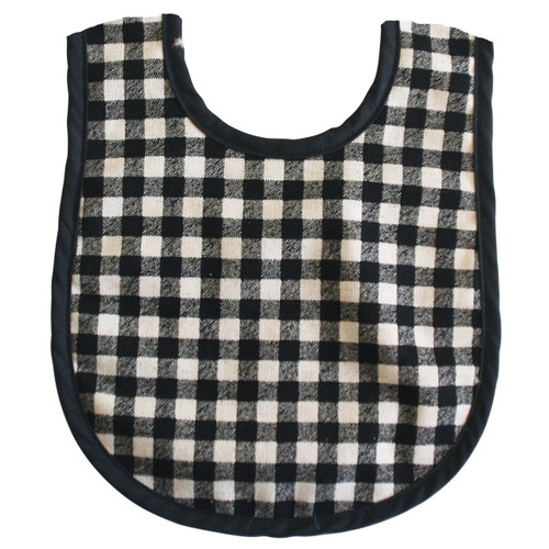 Bib - Linen Black Check