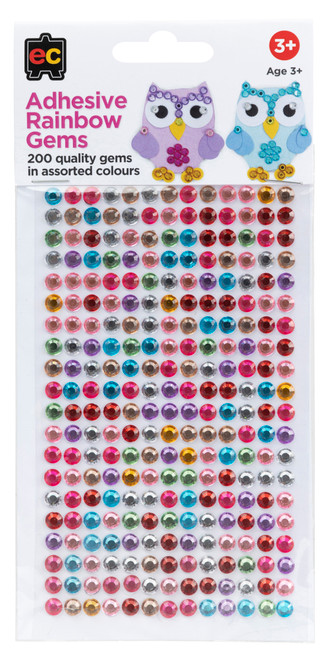 Adhesive Rainbow Gems - Set of 200