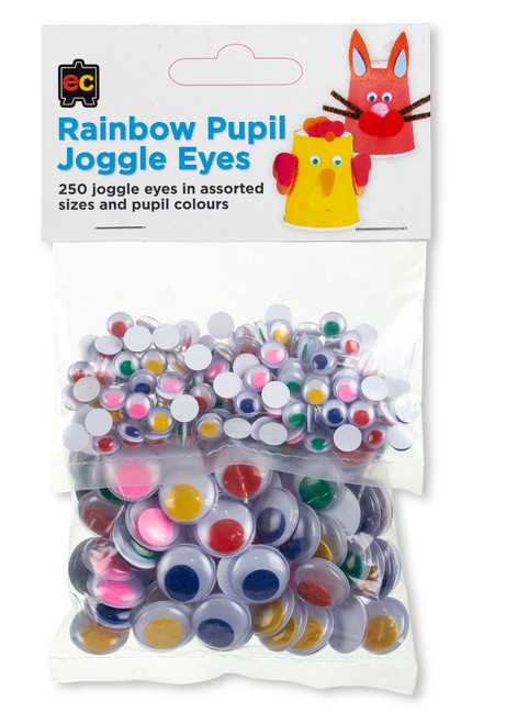 Joggle Eyes - Rainbow Pupil Assorted - pack of 250