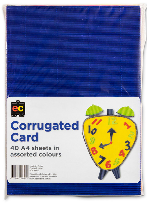 Corrugated Card - A4 Coloured - pack of 40