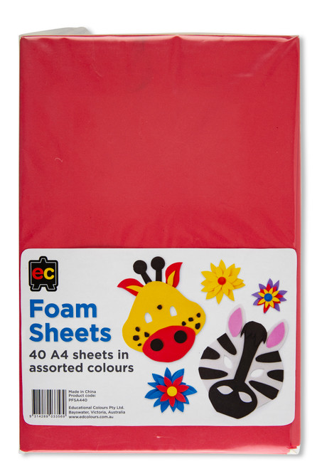 Foam Sheets - A4 Coloured - pack of 40