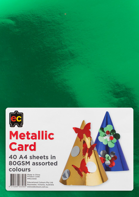 Card Metallic - A4 Coloured - pack of 40