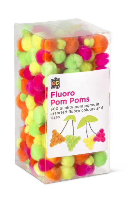 Pom Poms - Fluoro Assorted - pack of 300