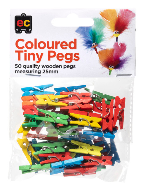 Pegs - Coloured Tiny - Set of 50