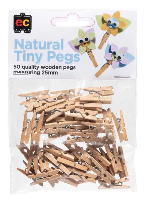 Pegs - Natural Tiny - Set of 50