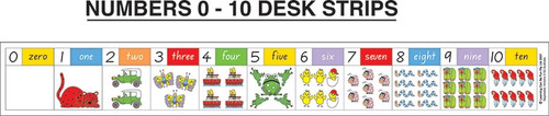 Desk Strip - Numbers 0 to 10 - pack of 30