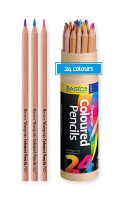 Triangular Colour Pencils - set of 24