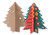 Papier Mache 3D Interlocking Xmas Trees - set of 10