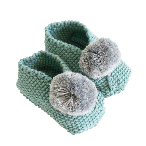 Slippers - Baby Pom Pom - Sage Grey