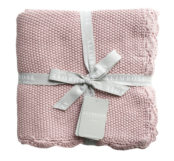 Baby Blanket - Organic Mini Moss Stitch - Pink