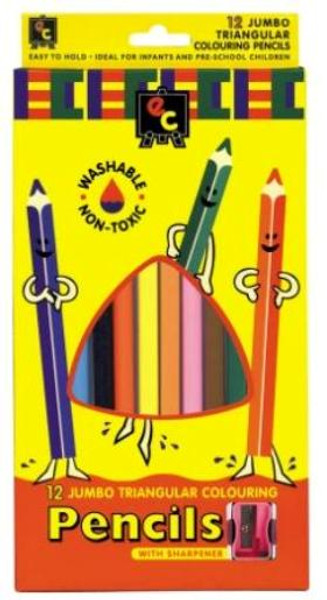 Jumbo Triangular Colour Pencils - pack of 12