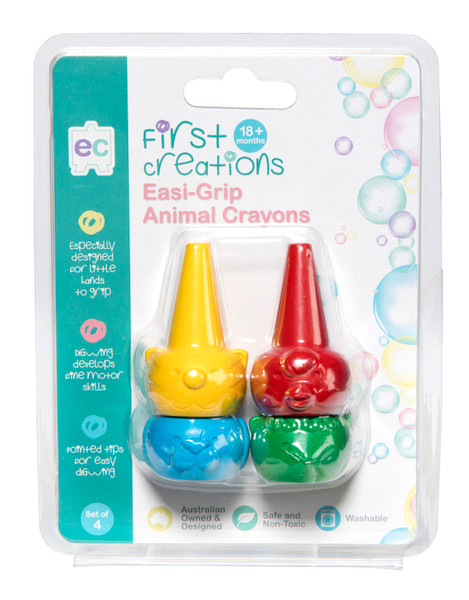 Easi-Grip Animal Crayons - set of 4