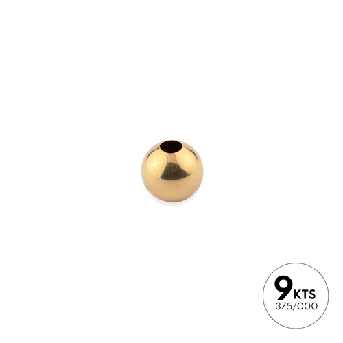 Bola Lisa LIGERA de Oro Amarillo 9KT de 7 MM de Diámetro Exterior +2.40 MM de Diámetro Interior