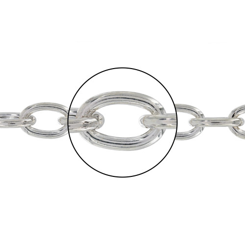 Pulsera de plata modelo Forzada Hueca Rada 300 montada - Diámetro 12.60 X 19 MM