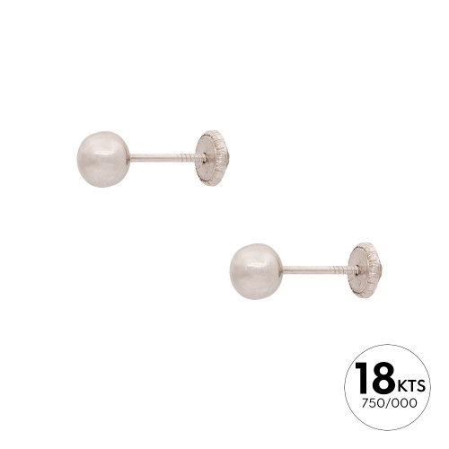 PAR PENDIENTES DE BOLA 5 Ø +ROSCA - ORO 18K