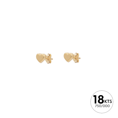 PAR PENDIENTES CORAZÓN 5.50X6.50 Ø - ORO 18K