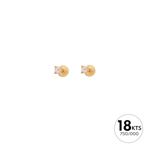 DE CIRCONITA CUADRADA 3.30X3.30 - ORO 18K