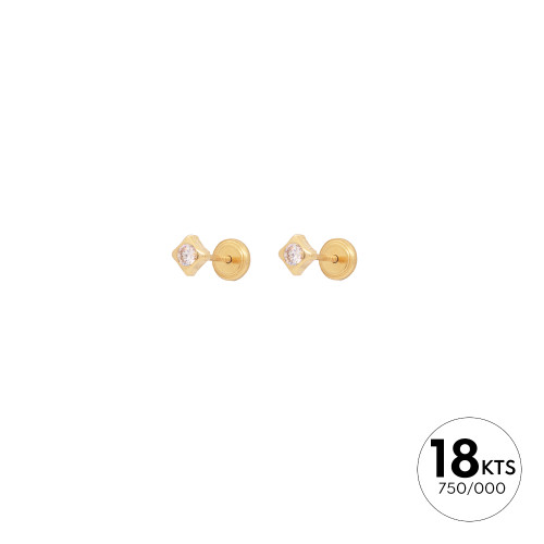 DE CIRCONITA CUADRADA 3.80X3.80 - ORO 18K