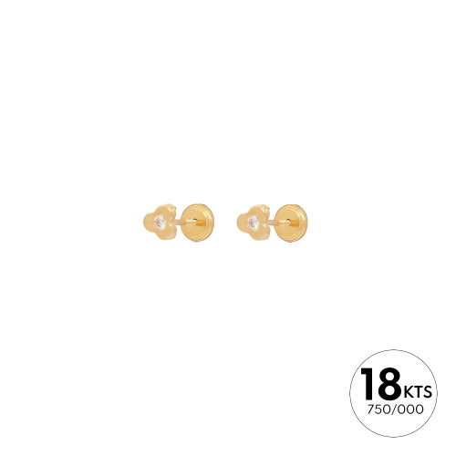 DE FLOR 4.80X4.50 Y CIRCONITA - ORO 18K