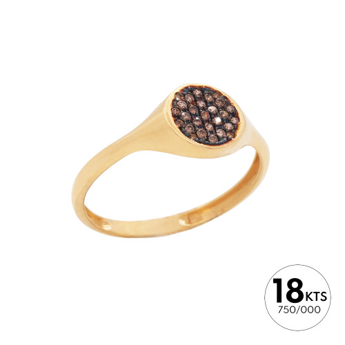 ANILLO CON DIAMANTES BROWN 0.123CTS - ORO 18K