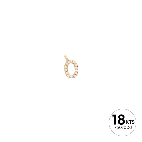 LETRA "O" +14P 0,004 - ORO 18K