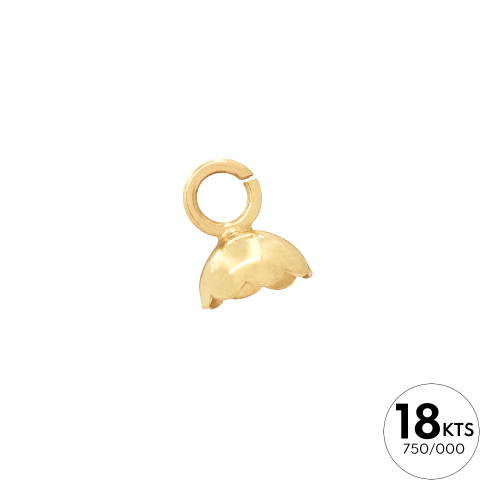 TERMINAL REDONDO PARA PERLA 8.10MM - ORO 18K