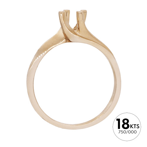 Montura Anillo Solitario 1 PIEDRA 0.15ct de Oro Blanco 18KT sin rodiar.