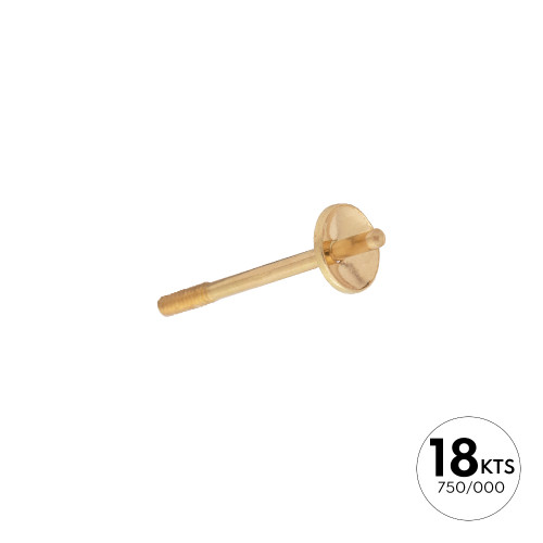 BASE PERNO 14.0MM +CASCARILLA PARA PERLA 4.0 - ORO 18K