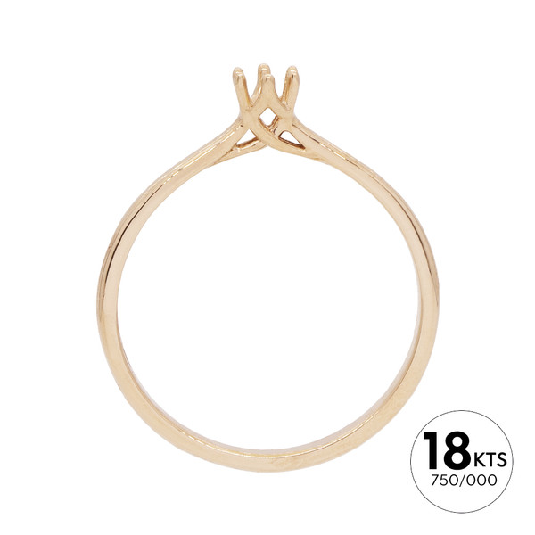 Montura Anillo Solitario de 1 PIEDRA de 0.10ct de Oro Blanco 18KT sin rodiar de 6 Grapas.