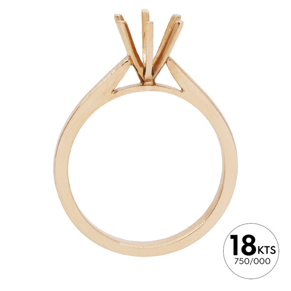 Montura Anillo Solitario de 1 PIEDRA de 0.80ct de Oro Blanco 18KT sin rodiar de 6 Grapas.