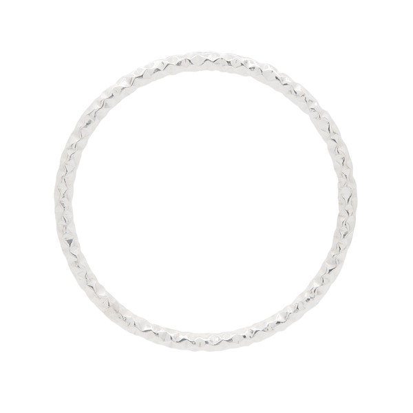 Anilla Soldada de Plata Diamantada de 24.0 MM de Diámetro Exterior + Hilo de 1.60 MM