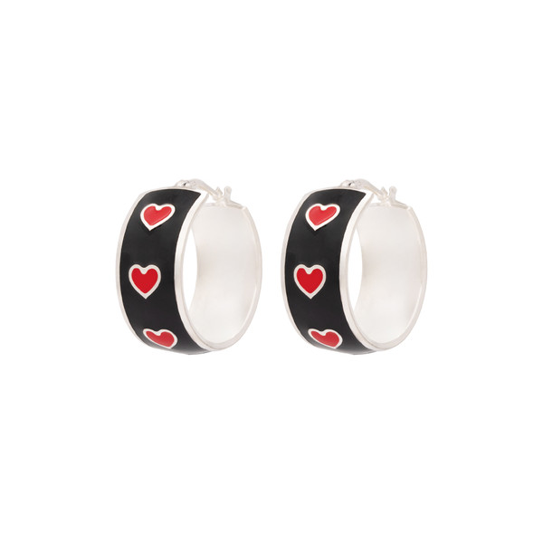PAR CRIOLLA 22X10 +ESMALTE NEGRO CON CORAZONES