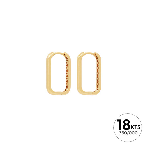 PAR CRIOLLA "CLIC" RECTANGULAR 21X13MM - ORO 18K