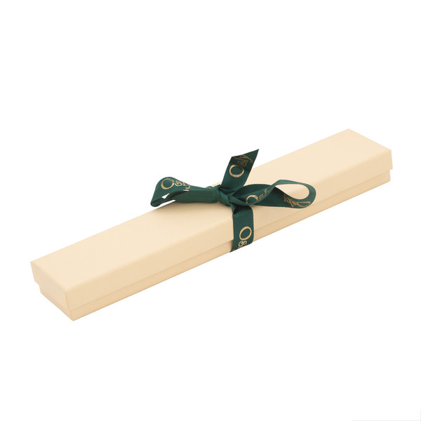 ESTUCHE PULSERA MARFIL CON CINTA VERDE "OSLY"