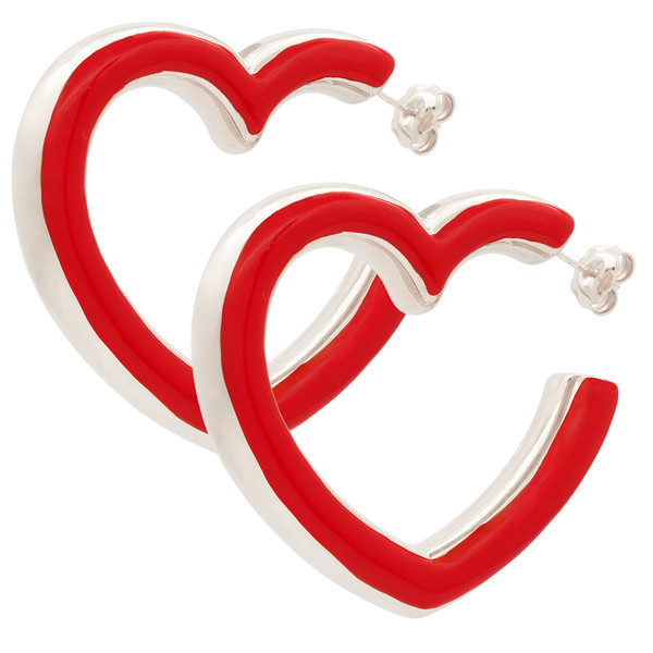 PAR CRIOLLA CORAZÓN 44X47MM +TUBO ESMALTADO
