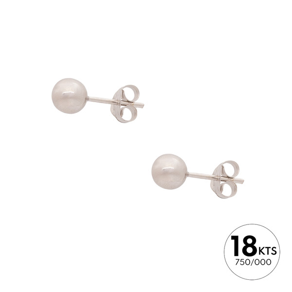 PAR PENDIENTES DE BOLA 5 Ø +PRESIÓN - ORO 18K