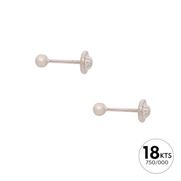 PAR PENDIENTES DE BOLA 3 Ø +ROSCA - ORO 18K